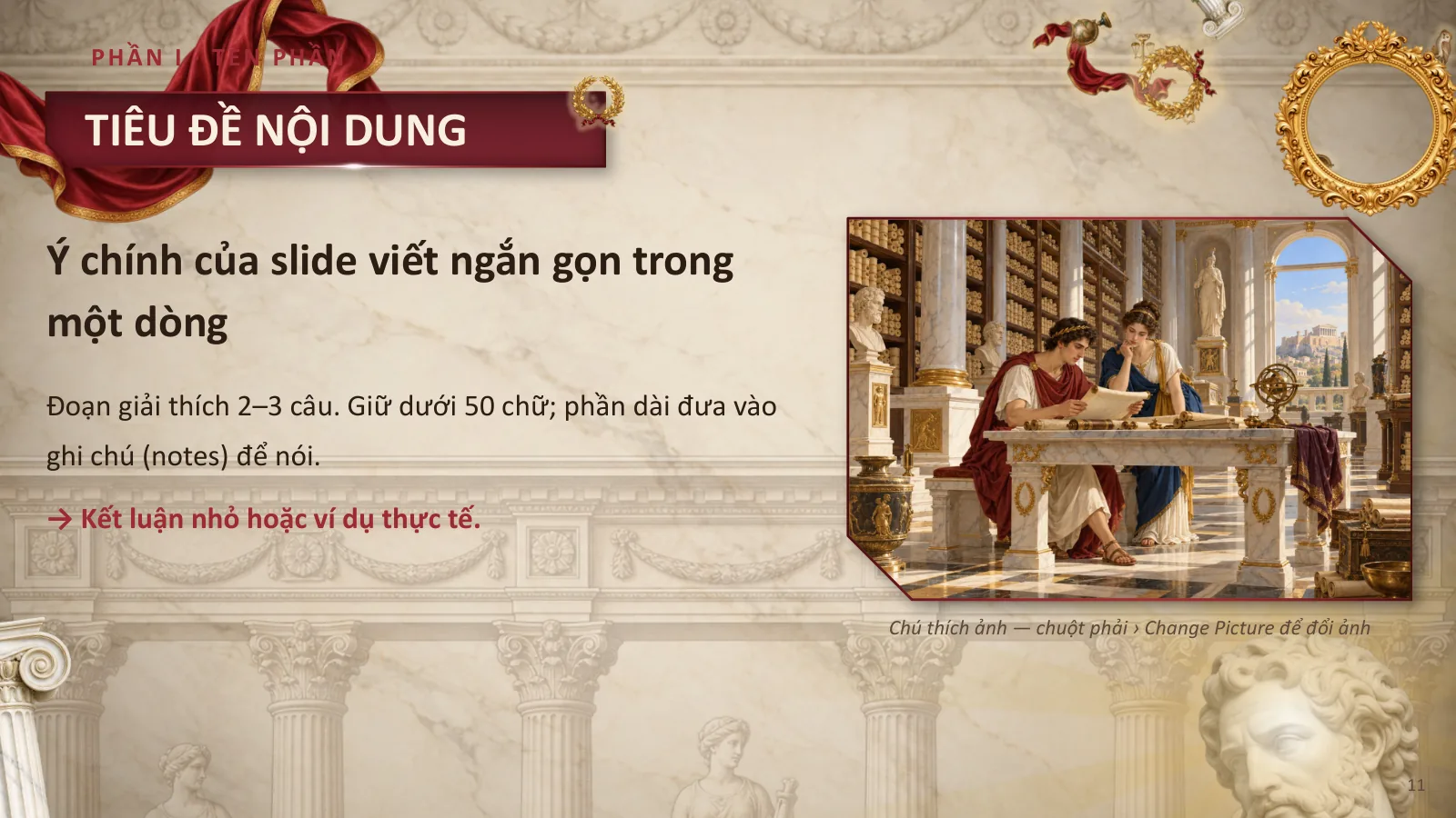 Mẫu thuyết trình phong cách Hàn lâm cổ điển, ảnh 11