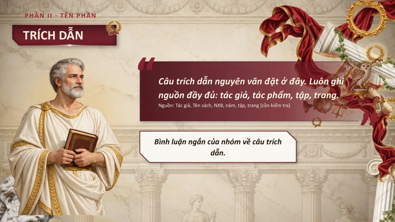 Mẫu thuyết trình phong cách Hàn lâm cổ điển, ảnh 15